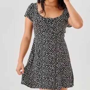 American Eagle black and white floral mini dress